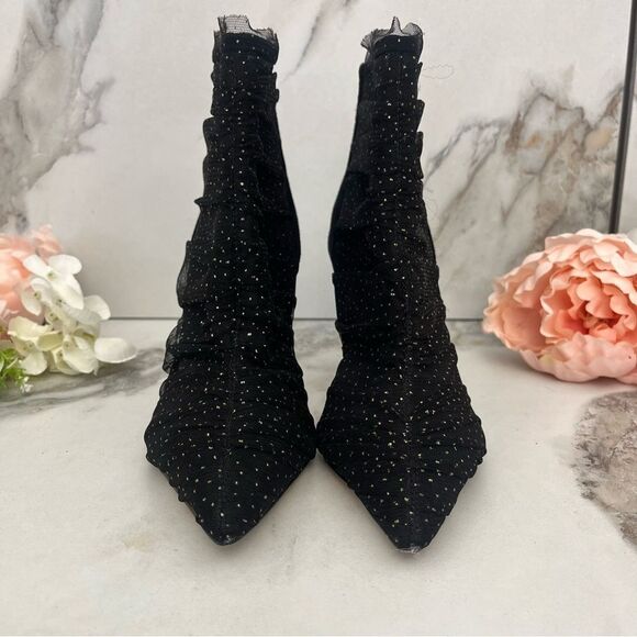 SAM EDELMAN Farren Tulle Pointed-Toe Booties in Black Size 7 NEW - Picture 8 of 16